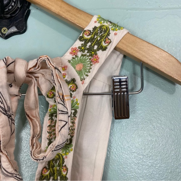 Anthropologie Square Neck Floral Embroidered Beaded Maxi Dress XS - Picture 10 of 13